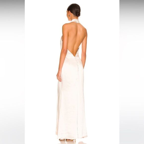Elliatt X Revolve Larina Halter Maxi Dress in Pearl.Size L - Picture 3 of 16